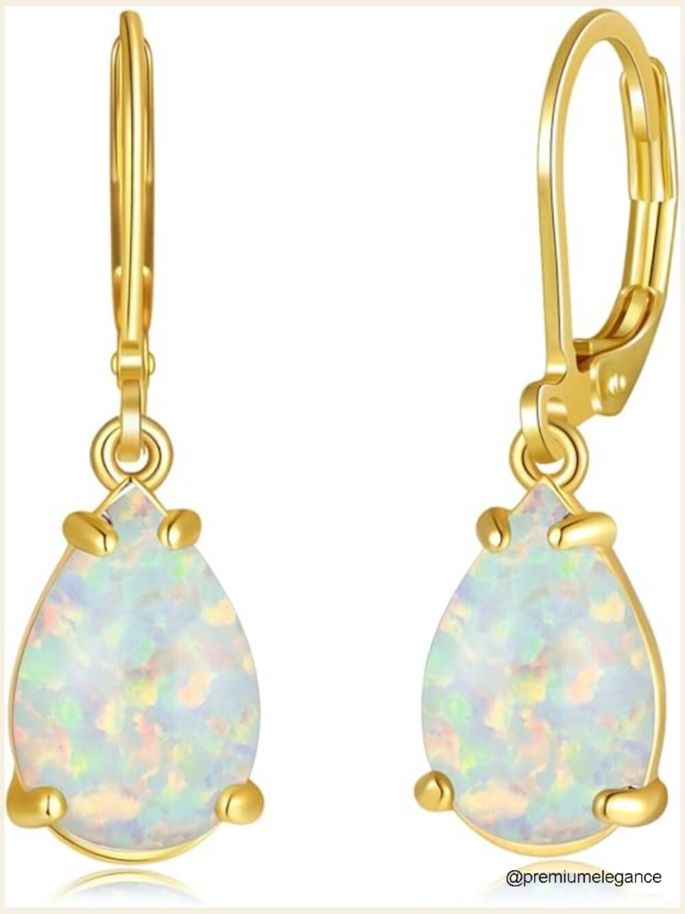 Teardrop Leverback Dangle Earrings Hypoallergenic Fire Opal Drop Earrings